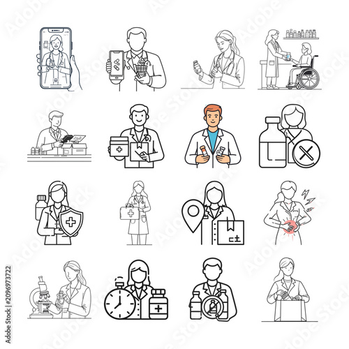 lineart, outline, vector, monochrome, blackandwhite, frame, texture, backdrop, editable, transparent, gradient, filter, svg, portrait, illustration, icon, icons, drugstore, pharmacy, medicine, pills