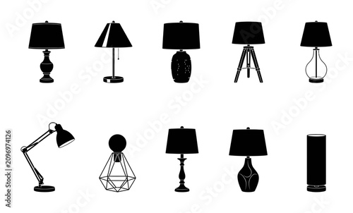 Table Lamp Silhouette Collection Set with Modern and Vintage Lighting Fixture Designs