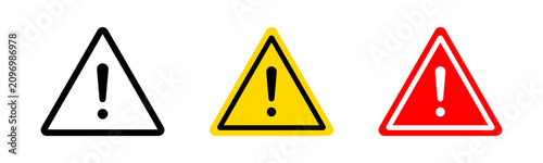фотографія Caution signs, Danger warning symbol in triangle shape representing alert, attention, hazard, risk label