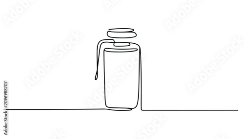 Foto One continuous line illustration of an juicer , isolated on white background