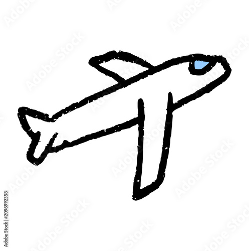 Airplane doodle hand drawn, plane aircraft jet flight aviation travel trip journey transport sketch ink, isolated simple art design graphic sign object symbol