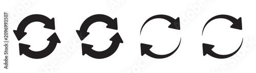 Tableau sur toile Arrows cycle reload refresh undo redo rotation repeat circular arrows set vector illustration