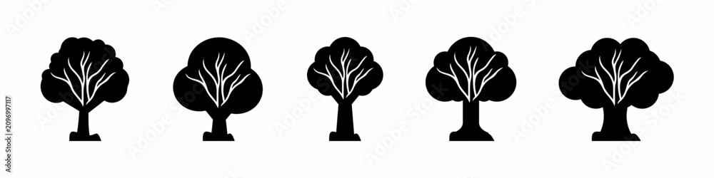 Fototapeta premium Tree icon vector collection. Set of tree icon vector template designs. Stock vector.