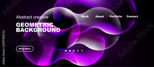 Konstfotografi Purple abstract shapes dominate dark background