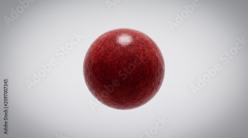 Floating red blood cell isolated on gray background medical science 3D render erythrocyte,blood,cell,floating,levitating,suspended,orb,round,redtone,hematology,circulation,oxygenation,hemoglobin,plasm