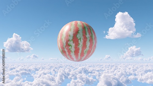 watermelon on blue sky background