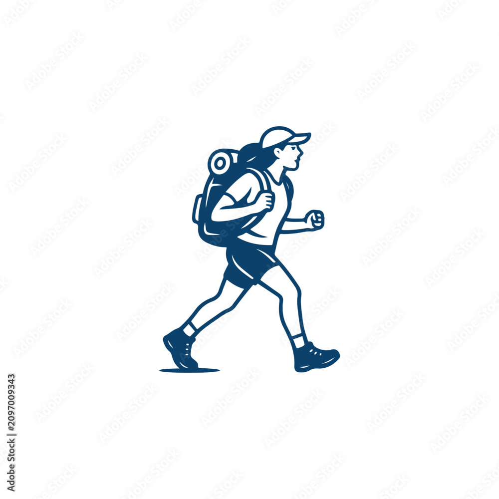 Fototapeta premium Backpacker Girl Logo