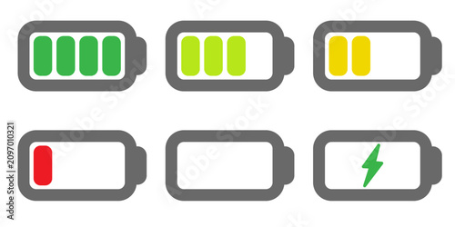 set of vector battery icons