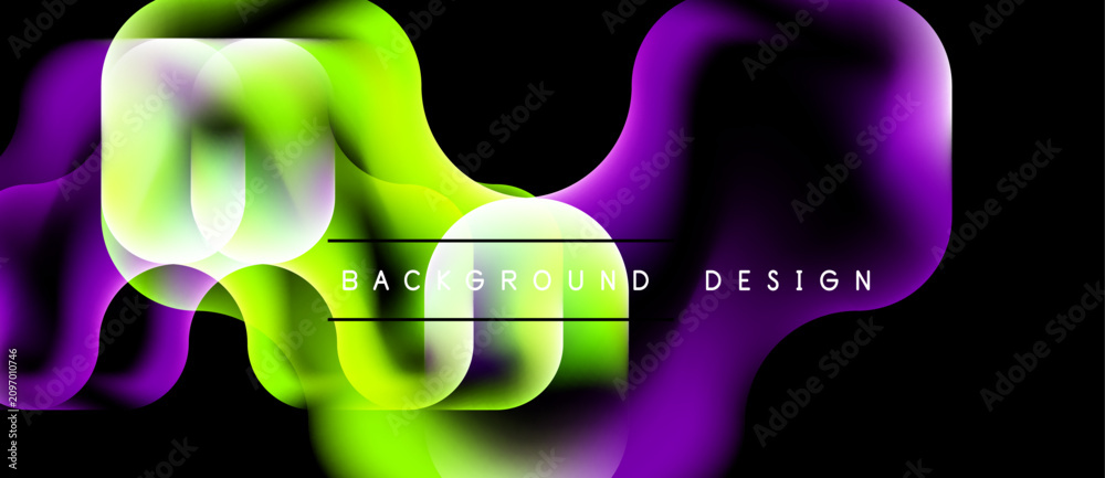 Naklejka premium Abstract fluid shapes, vibrant colors, dynamic composition. Modern design element for backgrounds, presentations. Smooth gradients, flowing lines.