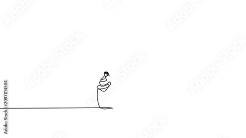 Parents With Child Continuous Line Video For Minimalist Family Love Care