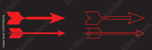 Creative Arrow Vector Icon Set with Solid and Outline Navigation Symbols for UI, Web and App Design.