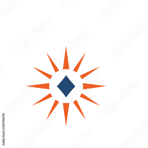 Abstract sunburst with diamond center