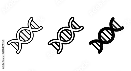 Tableau sur toile DNA Helix Icons, Genetic Code Symbols, Molecular Biology Vector Graphics Set