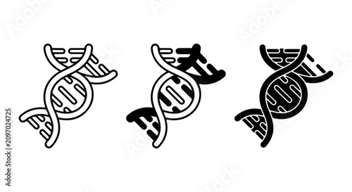 Tableau sur toile DNA Helix Icons, Genetic Science Symbols, Molecular Biology Illustrations, Medic