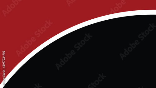Abstract geometric background with orange red black curved division and white stripe for modern minimalist decorative digital artwork