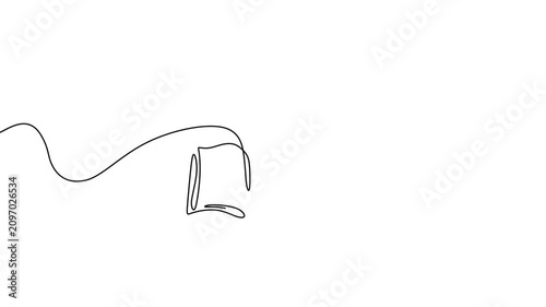 Magnifier Over Book Single Line Motion Graphic For Study Research