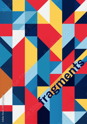 Geometric abstract poster with halftone texture and typography