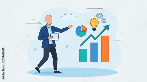 Business Growth Strategy Presentation with Data, Ideas, and Analytics