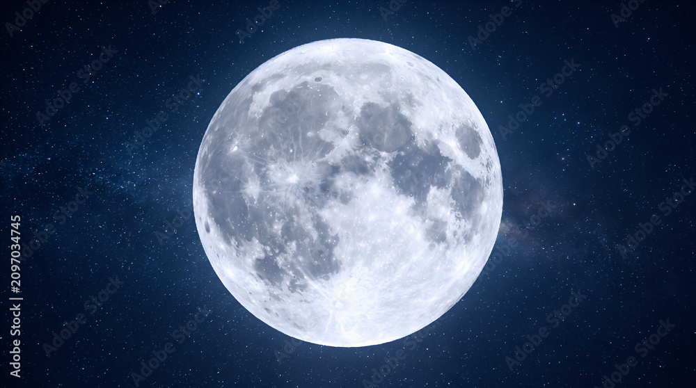 Fototapeta premium full moon in night sky