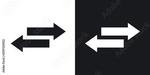 Tableau sur toile Transfer arrows icons in solid black and white collection