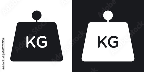 Weight icons in solid black and white collection