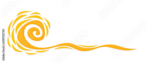 A stylized symbol of the summer sun.
