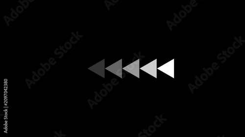  left arrow pointer icon, arrow video on a black background direction symbol indicating back or previous page. simple  pointer showing opposite direction 4k video