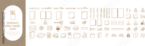 Foto Stationery office supply icons set