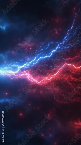 animation of bright electricity or plasma crackling on a black background, front-facin