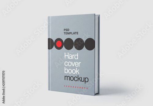 Standing Hardcover Book Mockup Front View for Cover Design and Branding Presentation
