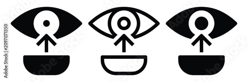 Canvastavla Contact lens vector icon set