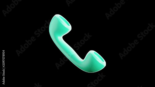 3D telephone animation with transparent alpha channel, featuring a customer service communication icon for ecommerce websites, online shopping, and business support. 