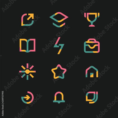 3 colors Icon set