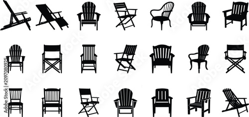Foto Diverse collection of outdoor chairs adirondack lounge folding and traditional s