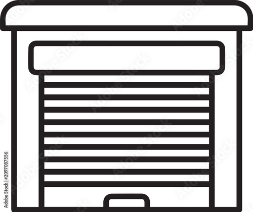 Garage roller shutter door line icon