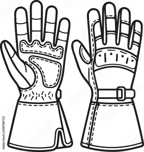 Technical Motorcycle Racing Gloves Design