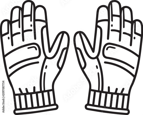 Protective Work Gloves Outline Icon