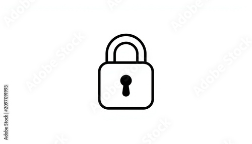 Simple rounded padlock icon for modern web