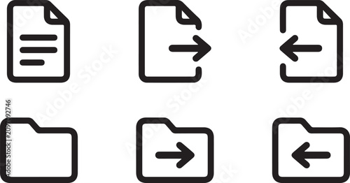 Document File Action Vector Icon Set.
