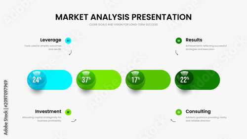 Marketing Overview 4 Option Infographic Slideshow Layout. Colorful Analysis Presentation Template Vector Illustration. Creative Forecast Four Element Graph Slide Design.