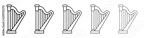 Photos Harp linear icons pack