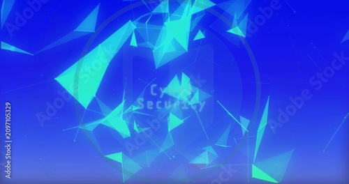 On play central cyber HUD forming from cyan shards, radial sweep scanning security status