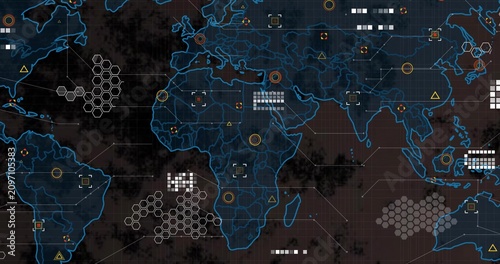 Canvastavla Camera widening, map revealing borders, filling hexes, grids and nodes showing t