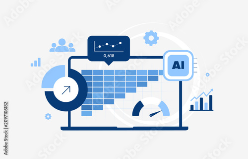 Foto AI customer churn prediction dashboard with risk scoring, retention insights, behavioral analytics and account health monitoring for customer success