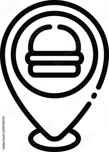 Food Delivery Icon Outline Vector