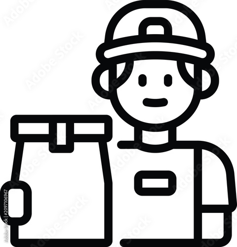 Food Delivery Icon Outline Vector