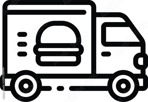 Food Delivery Icon Outline Vector