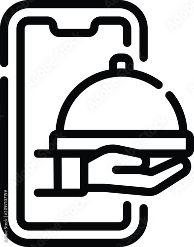 Food Delivery Icon Outline Vector
