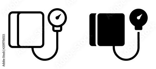 Bild auf Leinwand Blood Pressure Monitor Icons, Medical Device Vector Graphics, Healthcare Measure