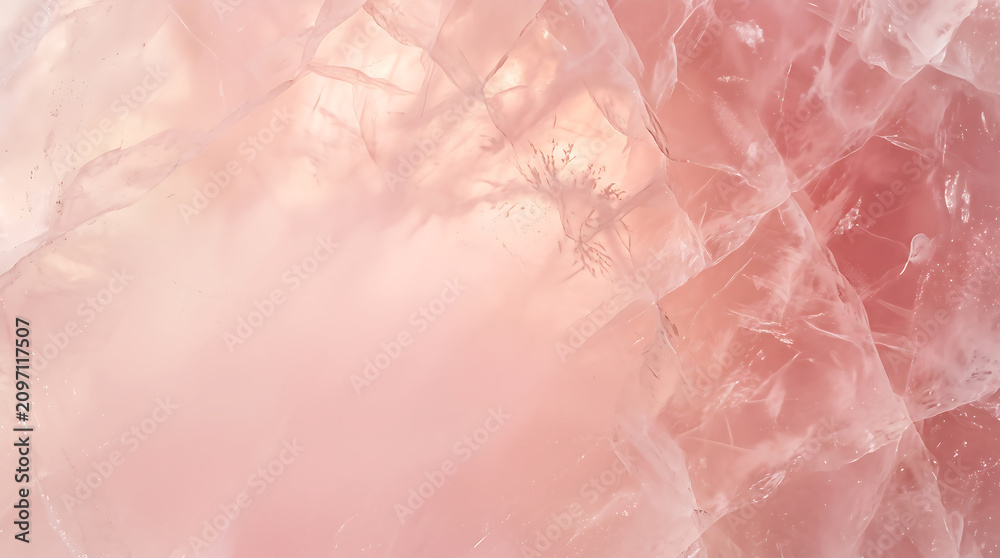 Fototapeta premium Abstract background of translucent rose quartz crystal